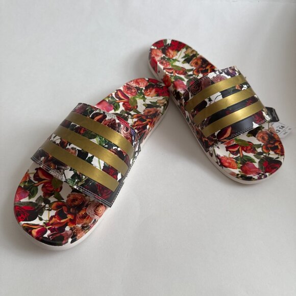 NWT Adidas Unisex Adilette Comfort Gold Stripe Sandals Size 13Men/14Women main image 10